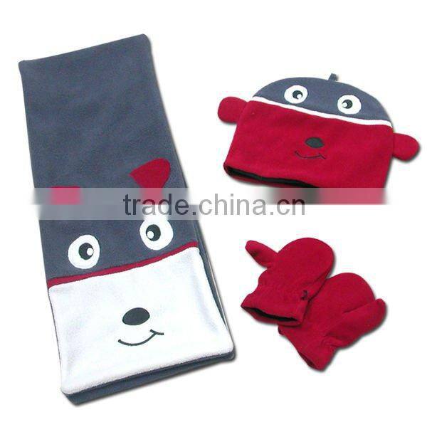 polar fleece hat scarf gloves set