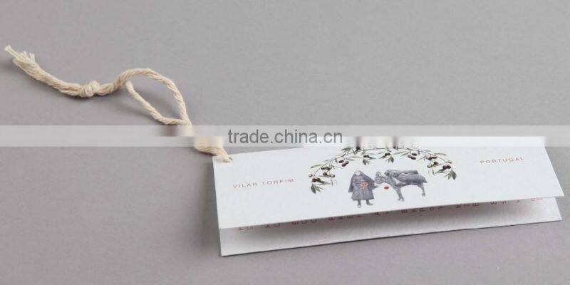 Custom Logo Design Center Folded Over Cardboard Paper Hang Tag