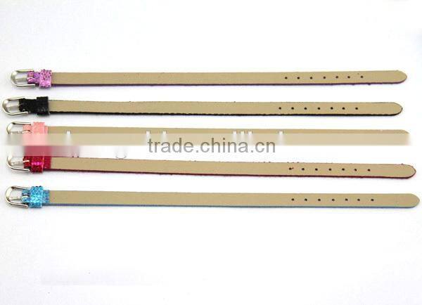 New design Leopard PU leather 8mm bracelet with simple buckle,fashion leather bracelet