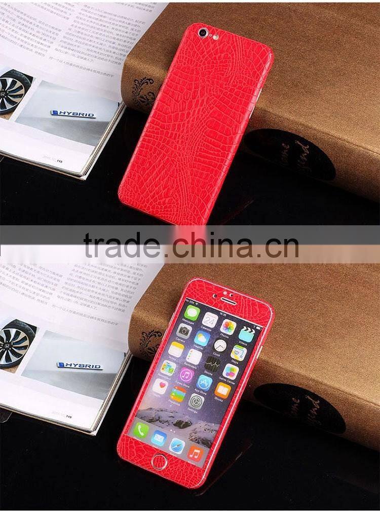 2016 new coming crocodile leather skin for iphone 6s plus, for iphone 6 plus sticker decal skin cover with leather material