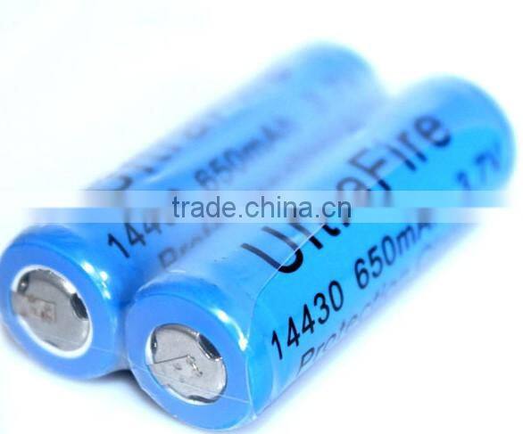 Ultrafire Protected 14430 Li-Ion Battery 3.7V 650mAH