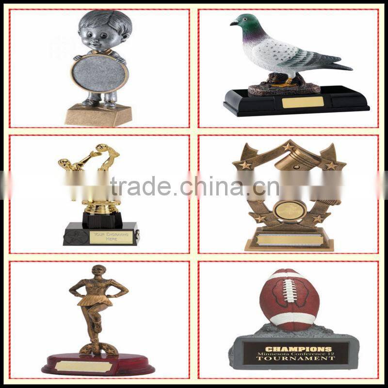 Vintage Resin Snooker and Pool Trophy with rack and cue