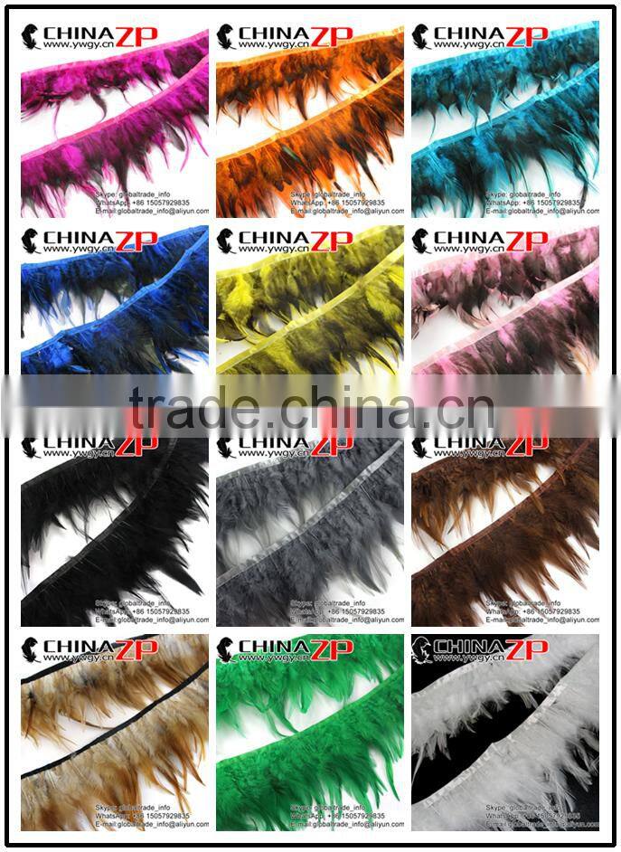 ZPDECOR Plumage Manufacturer Wholesale Cheap Cock Fringe Directly Dyed Light Pink Rooster Saddle Feathers Trims