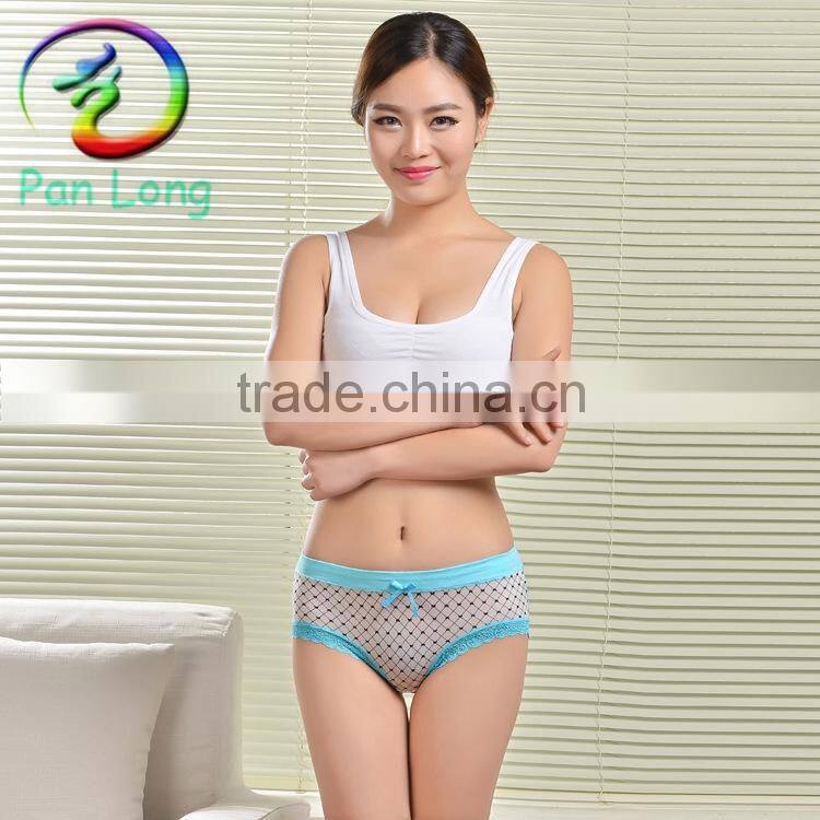 New arrive Sexy Briefs Panties undergarments for women lace panties with mesh printed