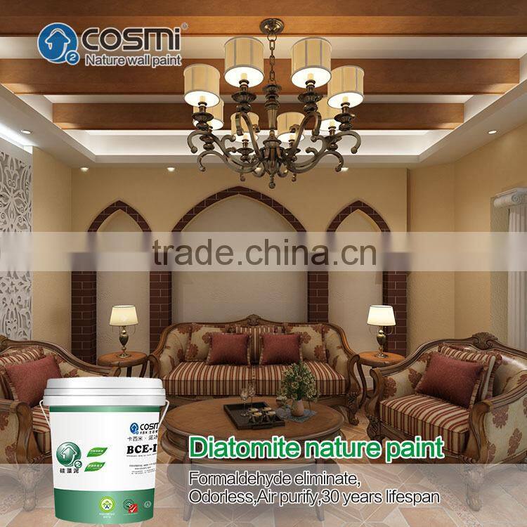 Fibre decor wall coating made of diatomaceous earth
