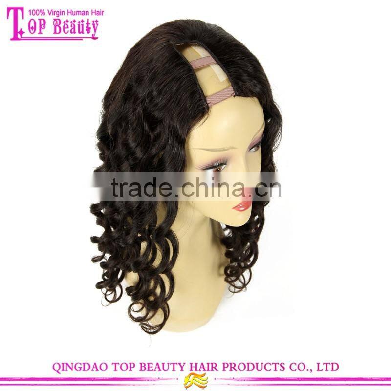 2016 New Fashion Brazilian Virgin u part wig Unprocessed Human Hair Wigs Loose Wave 7a Grade Lace u Part Wigs