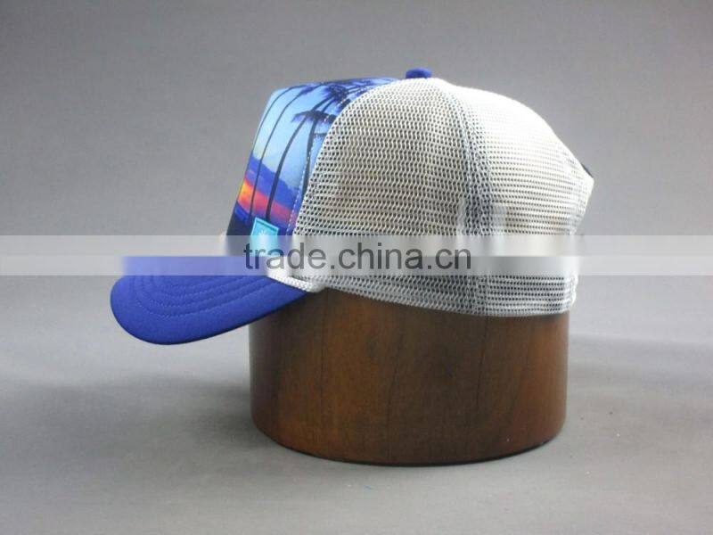High quality custom 5 panel trucker cap with decoration tap