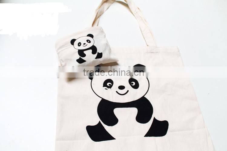 High Capacity bag cute panda handbag cotton shopping bag