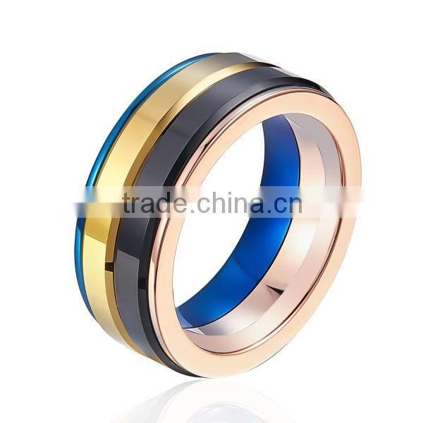 Fashion Men Ring, Tungsten and 316L Stainless Steel Combined Ring