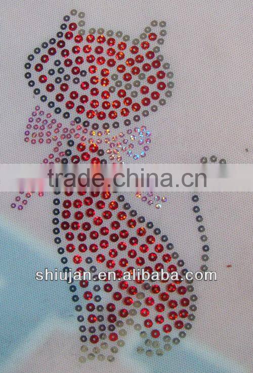 rhinestone motif embroidered mustache patch