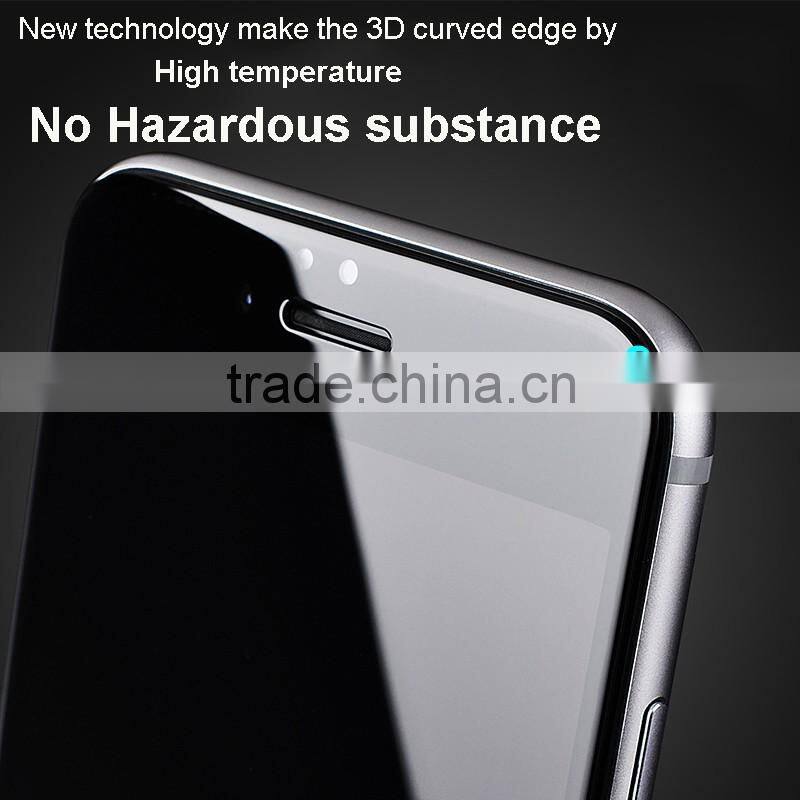 2016 New ! Super Clear Anti Explosion 3D Curved edge full cover size tempered glass screen protector for iPhone 6S