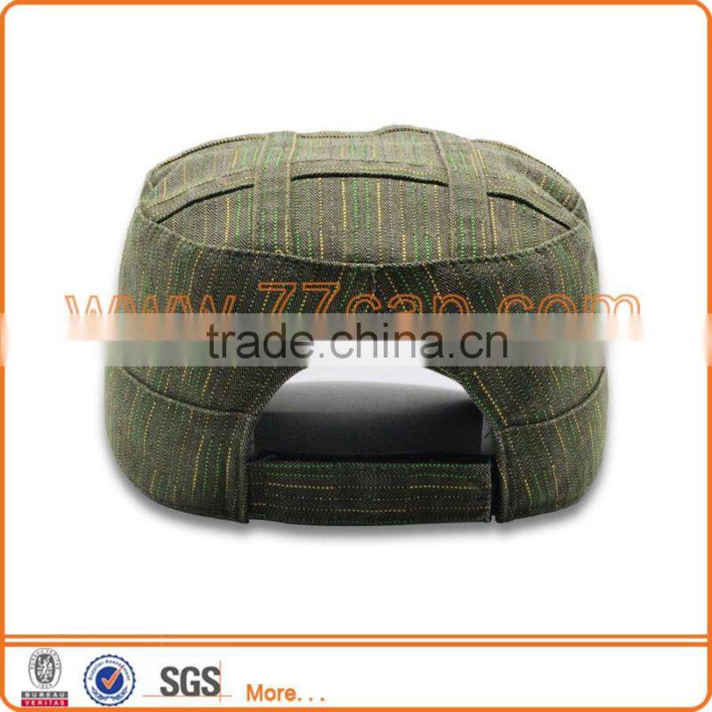 100% cotton distress rips military cap