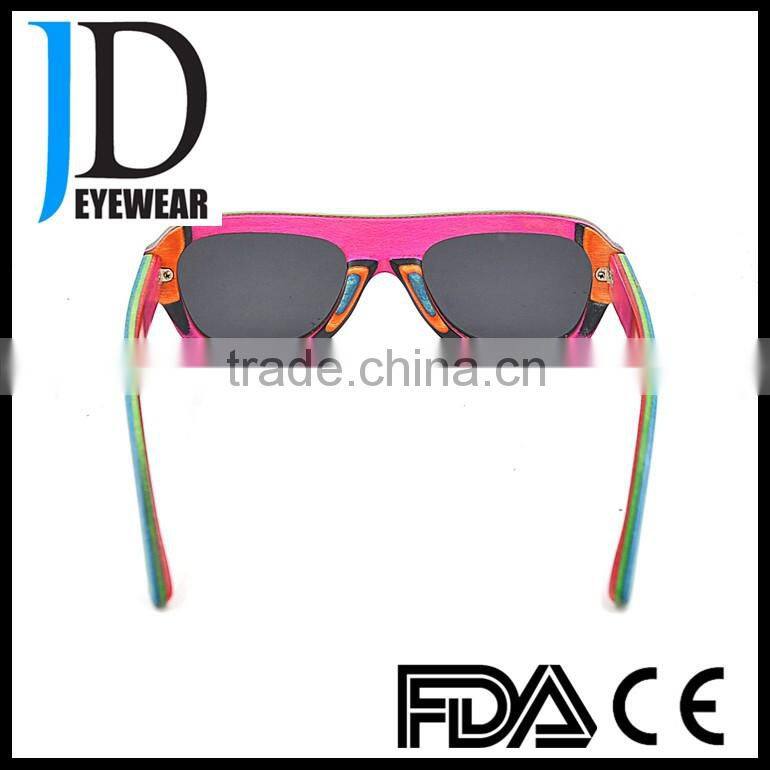 newest design skateboard lamin wood sunglasses colorful wood sunglasses polarized