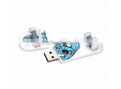 16GB soft PVC skateboard shaped USB flash drive gift 100% real capacity USB flash disk memory USB 2.0 USB3.0