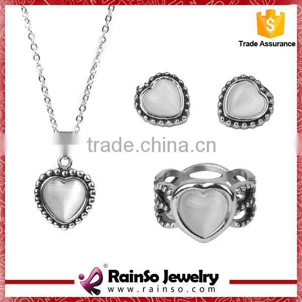 Fashion Inlay Opal Stone Jewelry Set