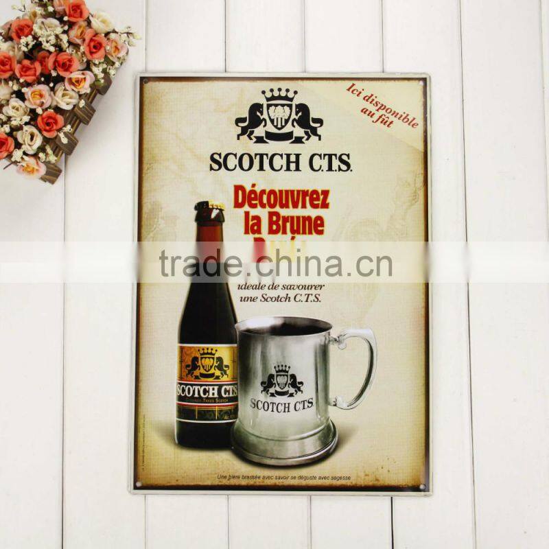 embossed beer metal signs