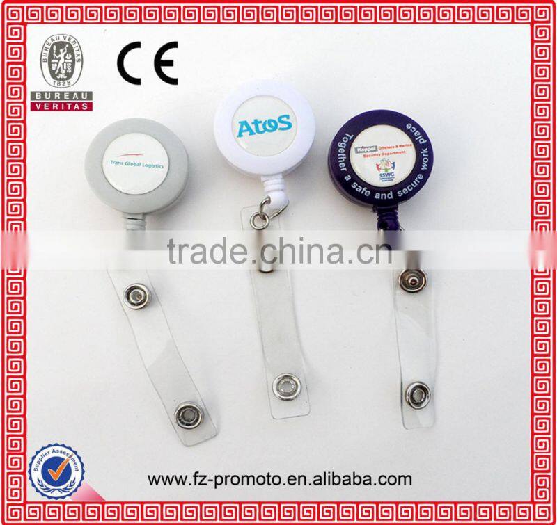 Peach heart shape ABS retractable plastic badge reel