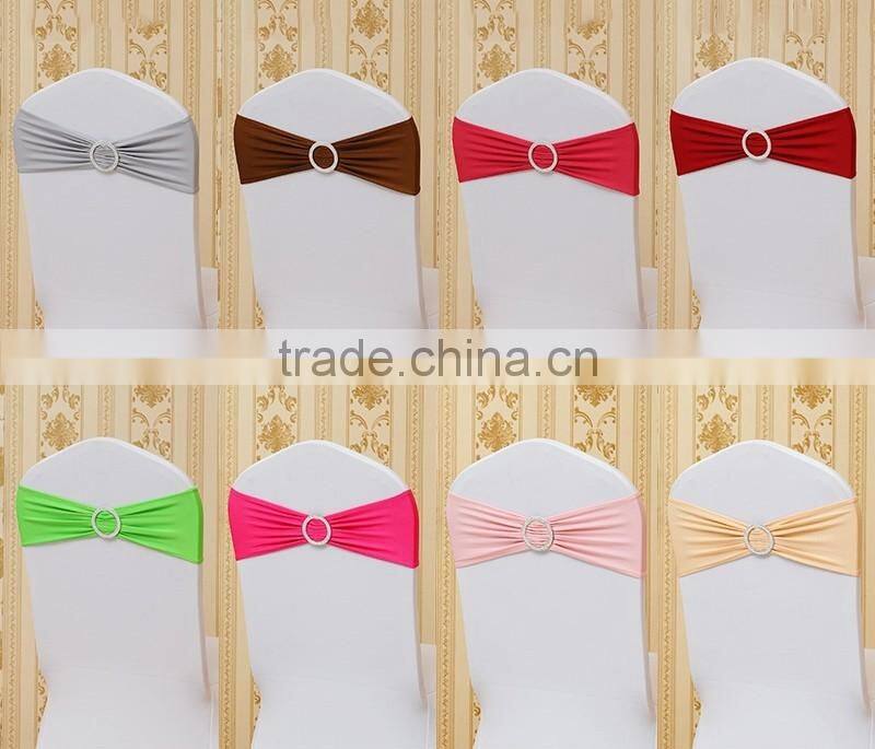 cheap wedding decorative elastic chair sash with buckle