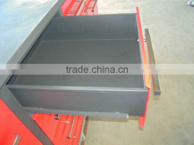 Steel work bench with drawers