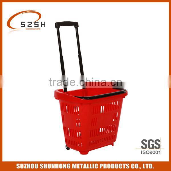 shopping cart with reusable shopping bags