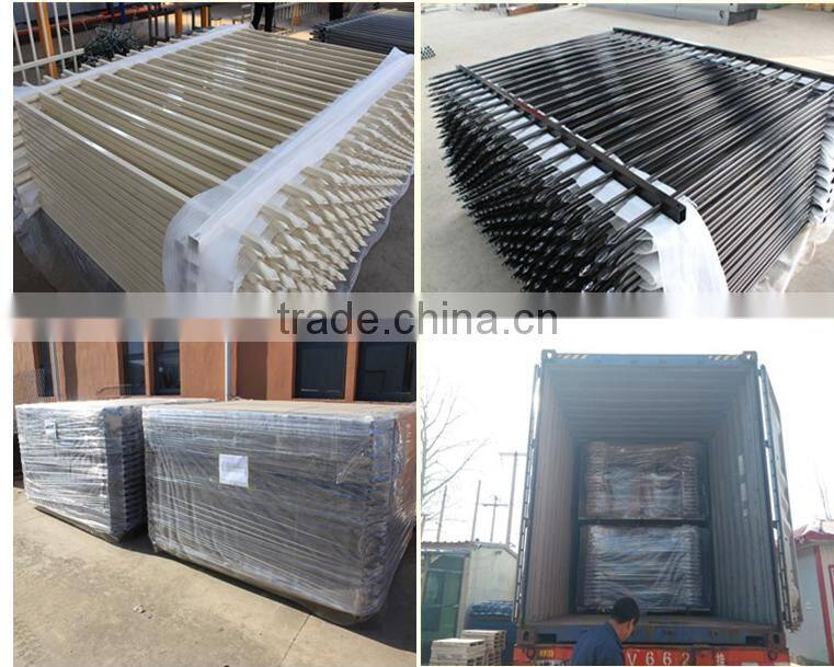 Black color powder coated China supplier steel palisade fence