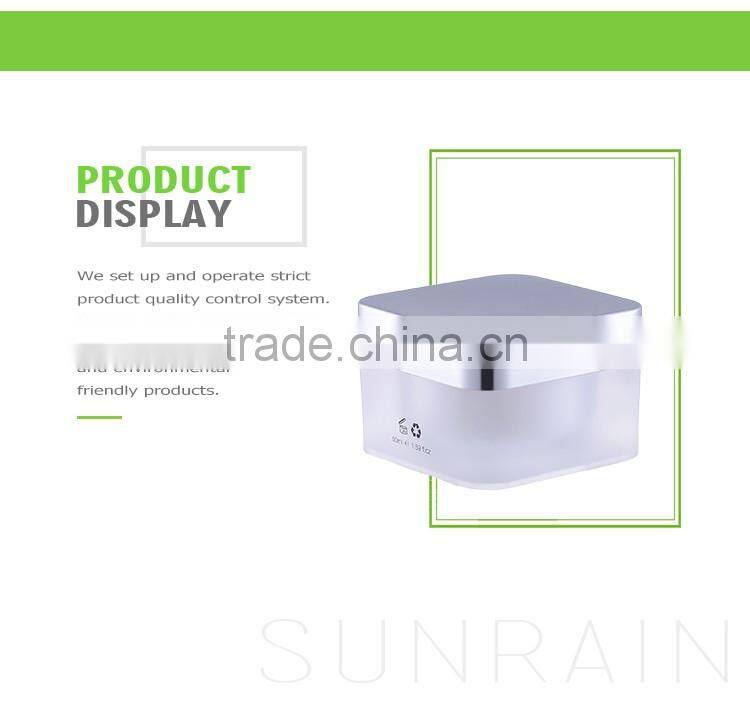 High quality china made square small clear lotion face cosmetics cream empty jar