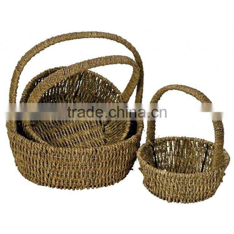 Cheap wholesale small size plant & storage used seagrass basket