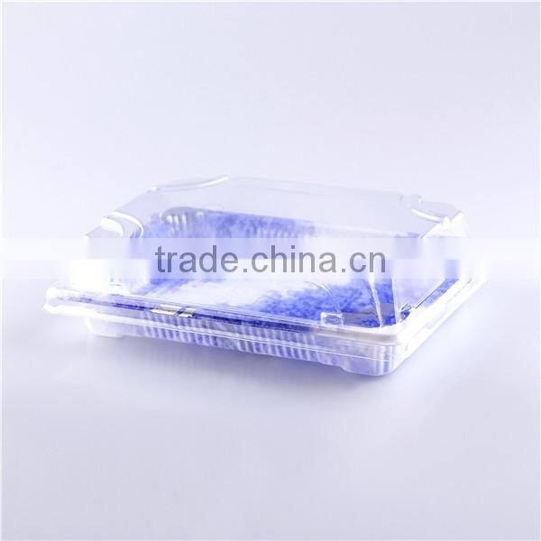 Blue square compartment plastic food serving trays trays disposable for restaurants