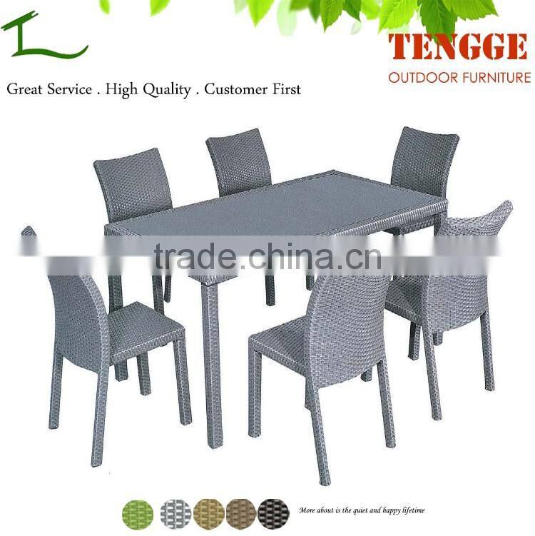 YH-5091 Outdoor furniture rattan dinning table and chairs for 6 people