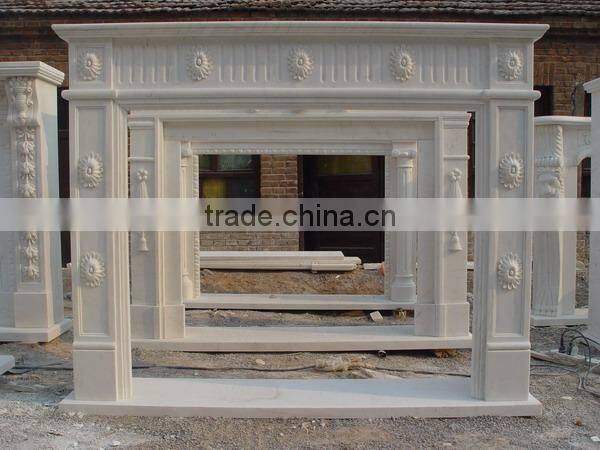 Hot sale green color marble electric fireplace mental