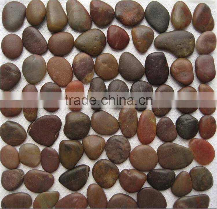 Natural Black River Pebbles Stone Mosaic Paver