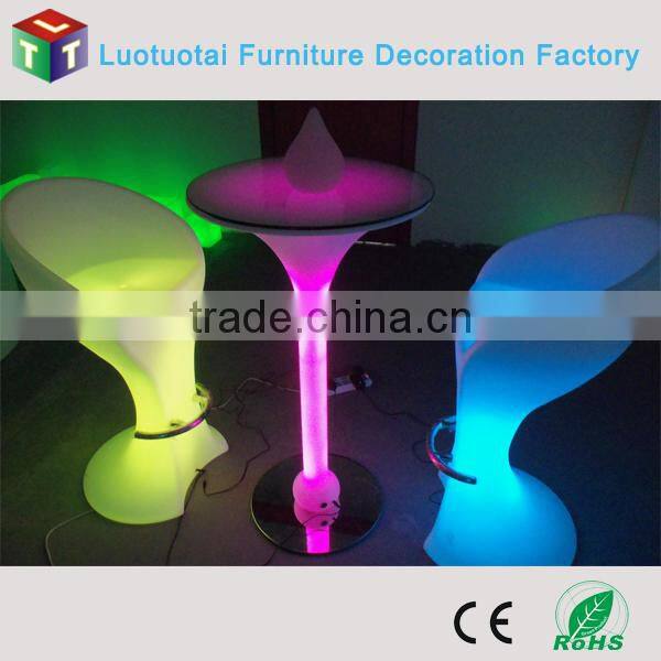 luminous battery operated RGBW color change led bar stool/chair