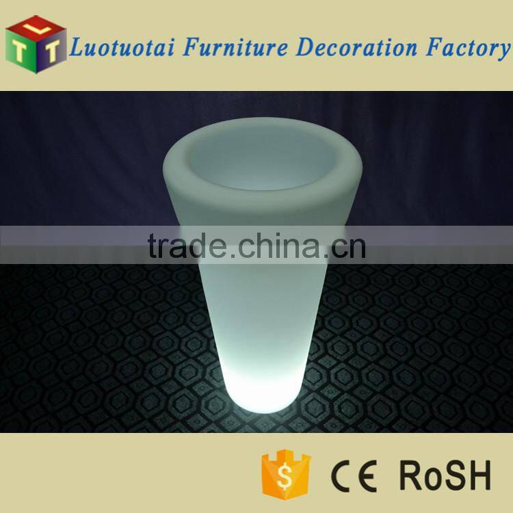 Modern round shape high LED flower pot/LED planter with 16 color changing for outdoor