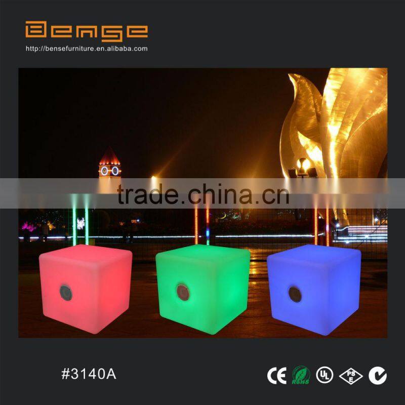 Portable creative IP65 Rechargeable music stage sound concert party bar club garden home LED plastic cube chair speaker