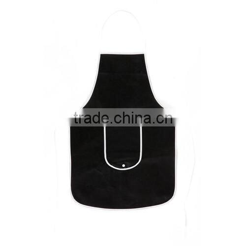 non-woven kitchen apron with magic foldable front pocket as promotion