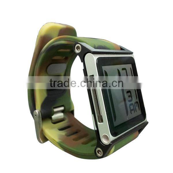 nice design silicone camouflage watchband for mens watch