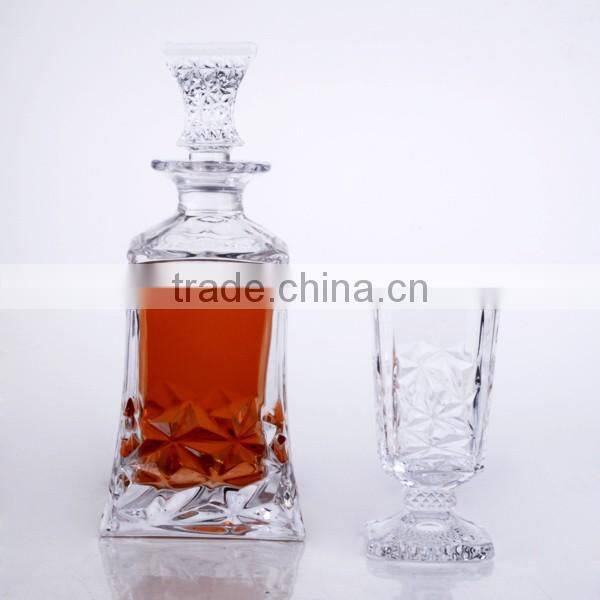 High quality wine decanter and whisky cup set , New arrival wine glass bottle
