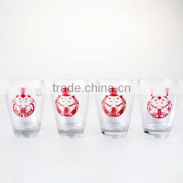 60-86ml top grade 6 colorful mini wine shot glass set