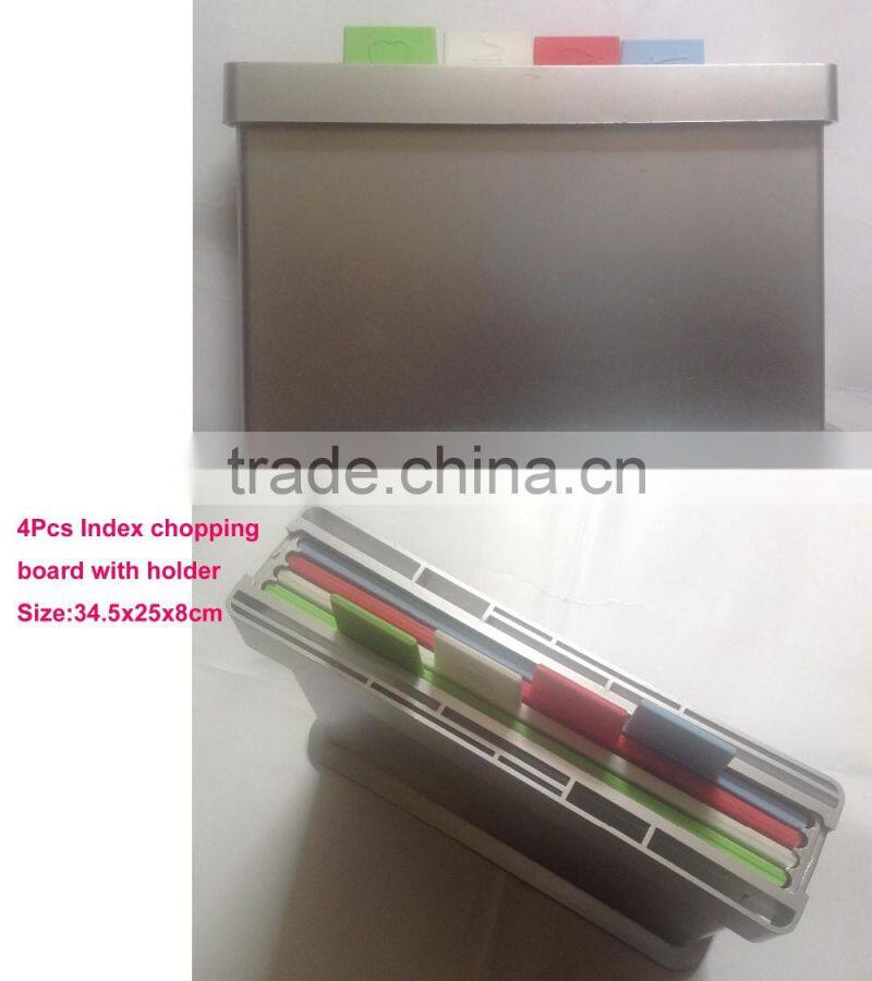 4 pcs chopping board with holder,plastic chopping board,chopping board set