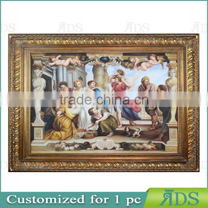 Antique Art Frame Moulding with Handmade Oil Painting for Home Decoration