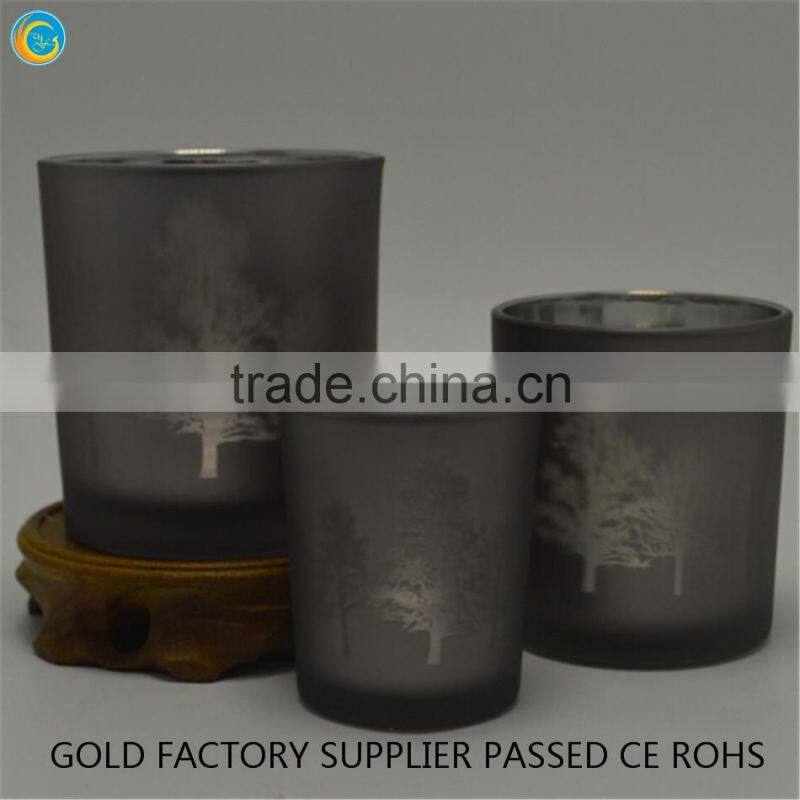 Elecplated tree shape candle jars