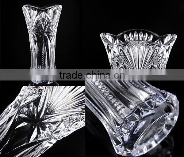 Modern fashion carved crystal vase clear crystal vase