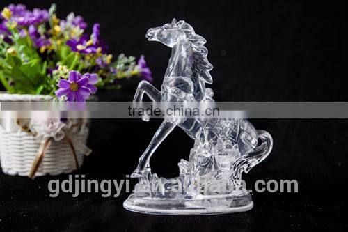 LED lighted plastic clear neighing horse indoor decoration