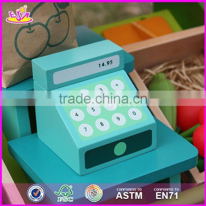 2017 New design funny fruit play set wooden kids supermarket W10A060