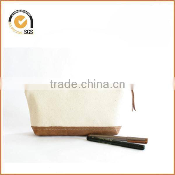 NEW canvas zippered pouch - neon accent & pin dot lining