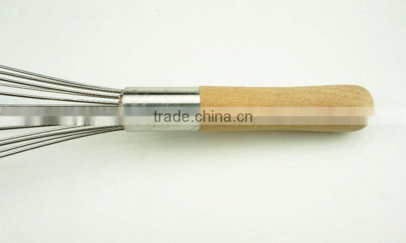 37032 stainless steel Whisk with wooden handle