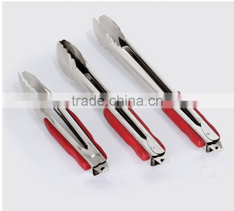 Kitchen food tong heat resistant stainless steel tongs for barbecue