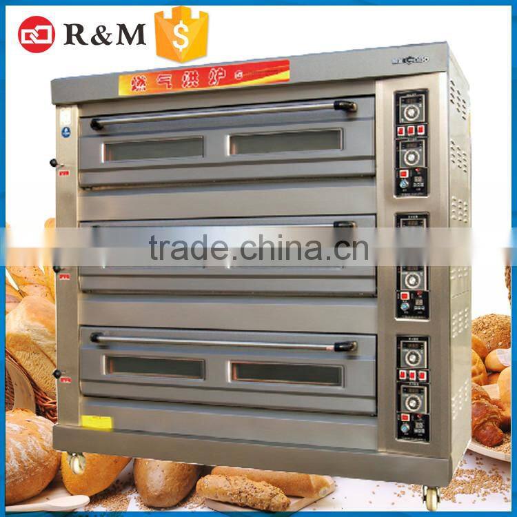 Automatic 3 Deck 9 Trays Roti Making Machine Gas Pizza Oven Restaurant Bread Machine