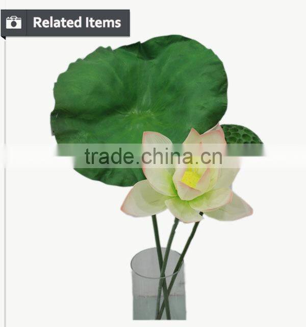 Real touch PU artificial flower accessory dried lotus leaves pond leaves