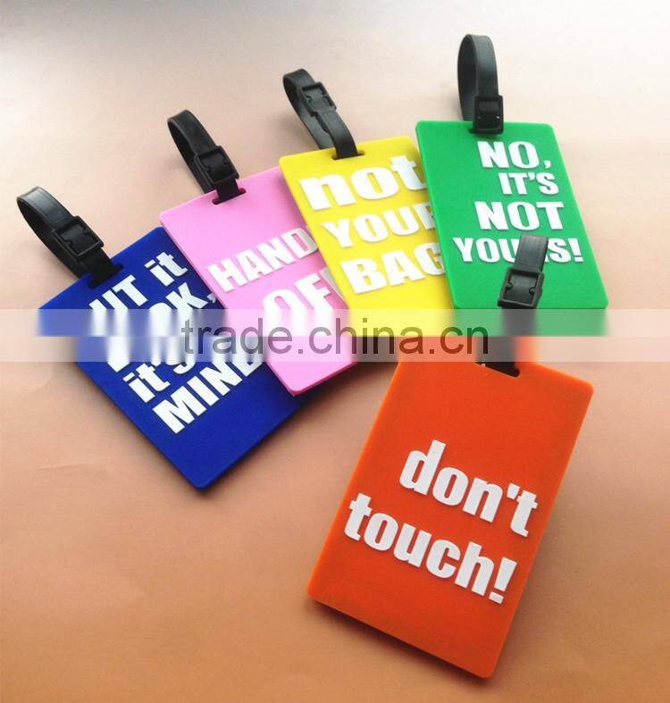 Decoration accessories travel tags custom logo bulk pvc luggage tags